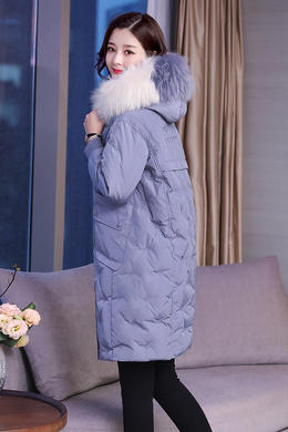 Z18DY157冬季新款韩版时尚刺绣白鸭绒外套大毛领网红羽绒服