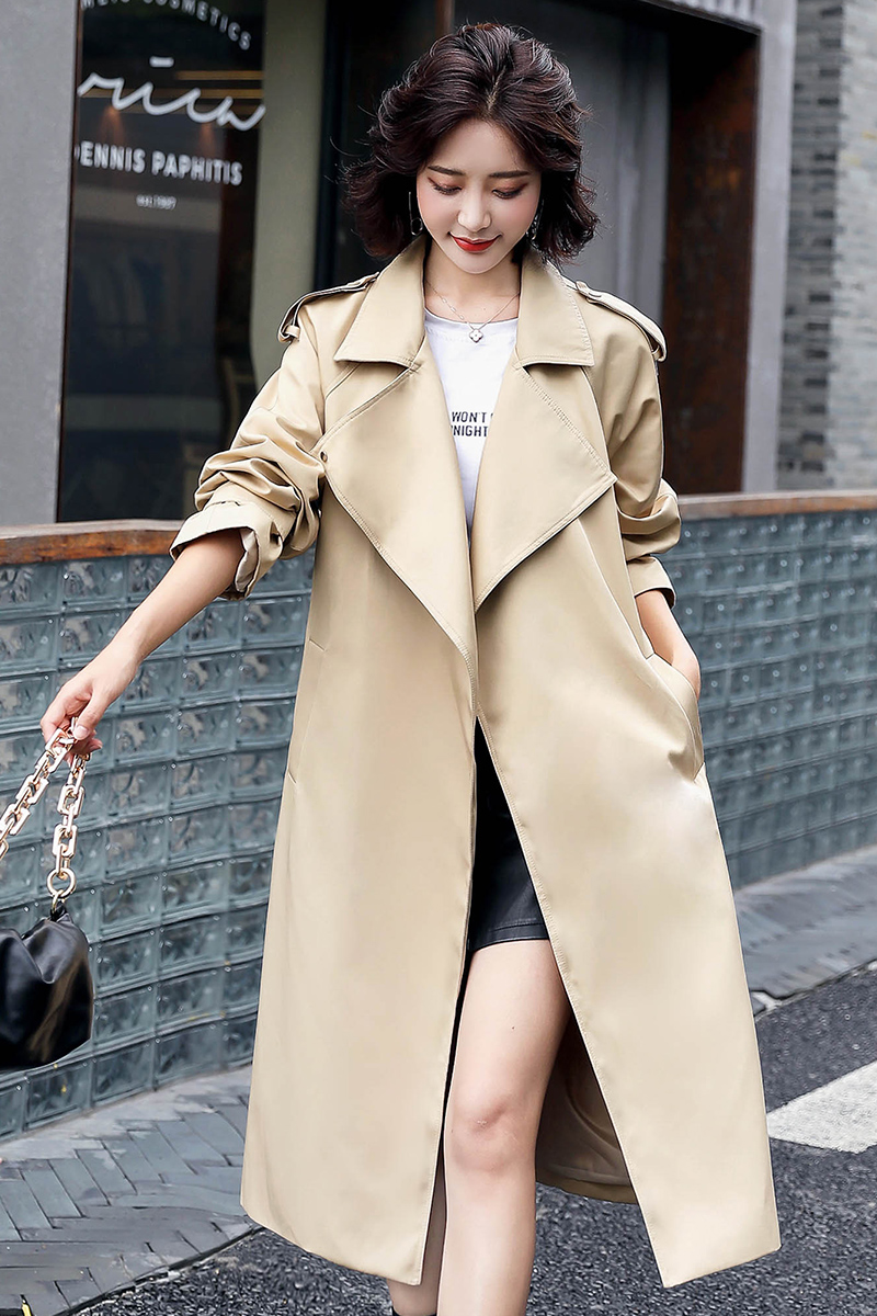 Z20QFF139风衣女中长款高端大气秋季韩版英伦风气质流行经典外套